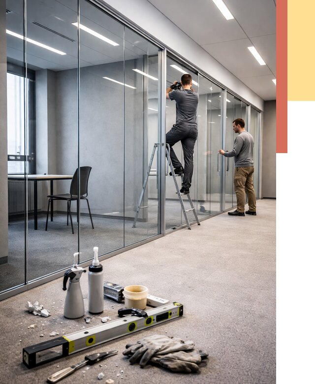 Стеклянные офисные перегородки в Истре от 8636 руб. — монтаж и установка | ОТДЕЛОЧНИК-Ста