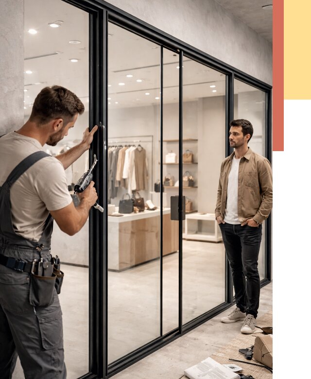 Стеклянные перегородки для магазинов в Истре от 8331 руб. под ключ | ОТДЕЛОЧНИК-Ста