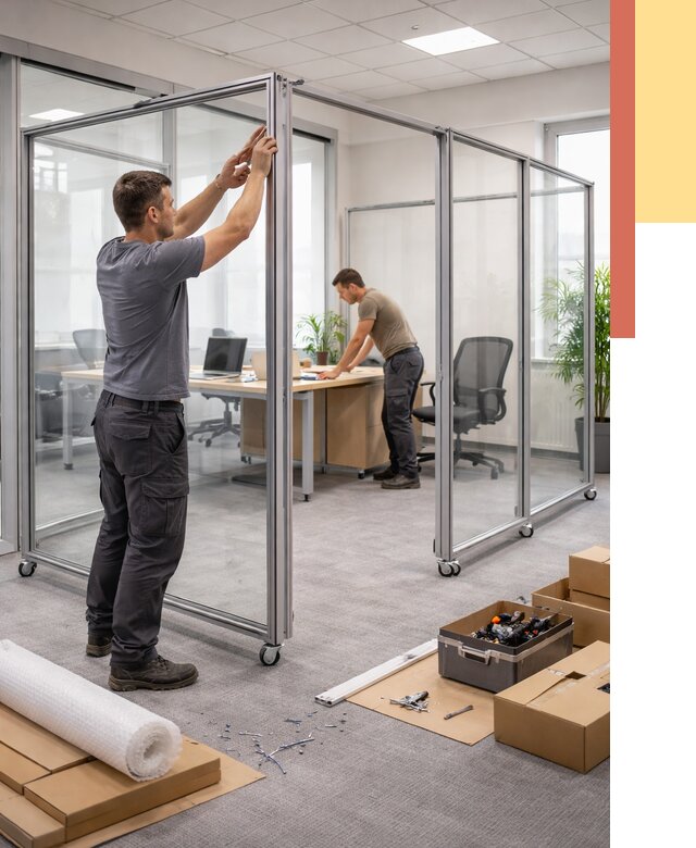 Мобильные офисные перегородки в Истре от 12700 руб. — установка под ключ | ОТДЕЛОЧНИК-Ста