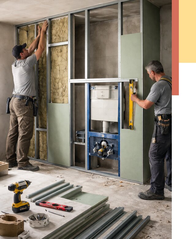 Установка сантехнических перегородок в Истре от 8636 руб. | ОТДЕЛОЧНИК-Ста