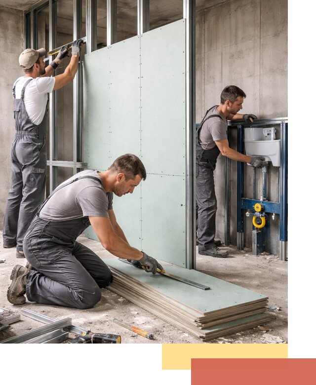 Монтаж и ремонт сантехнических перегородок в Истре