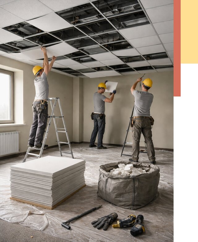 Демонтаж потолка Армстронг в Истре от 4572 руб. быстро и недорого | ОТДЕЛОЧНИК-Ста