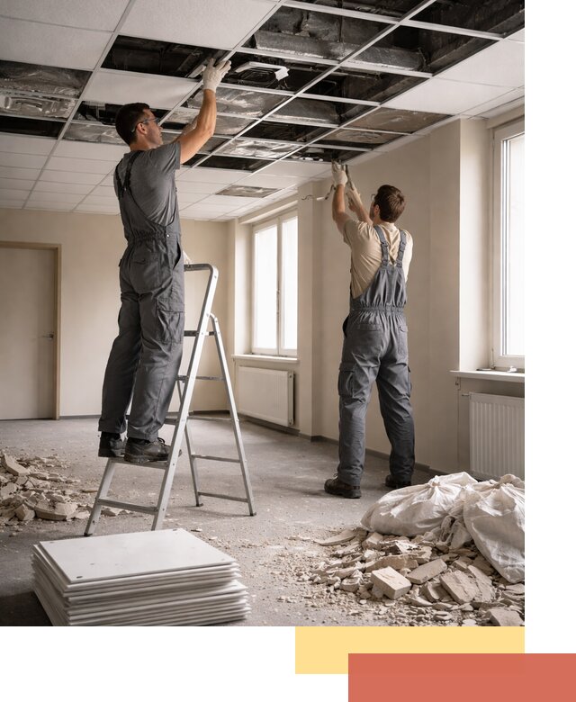 Демонтаж потолков Армстронг профессионально в Истре