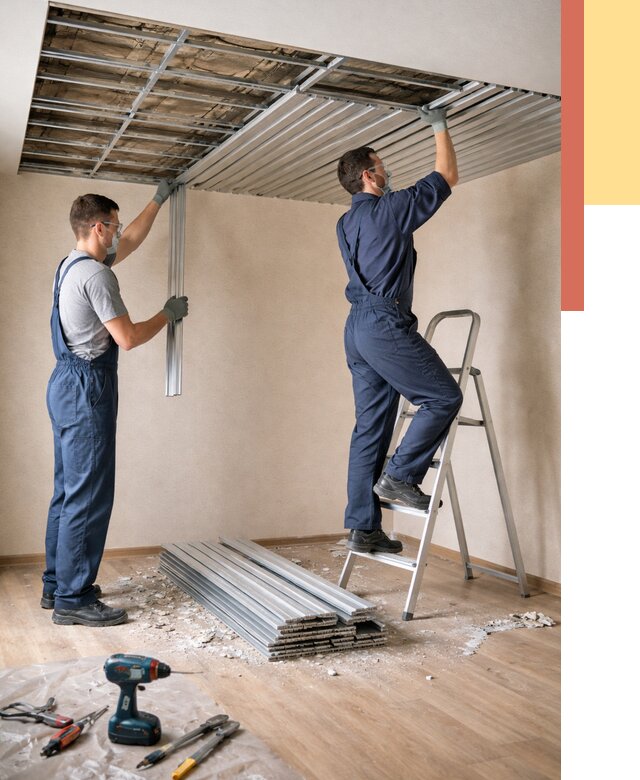 Демонтаж реечного потолка в Истре от 4572 руб. быстро и недорого | ОТДЕЛОЧНИК-Ста