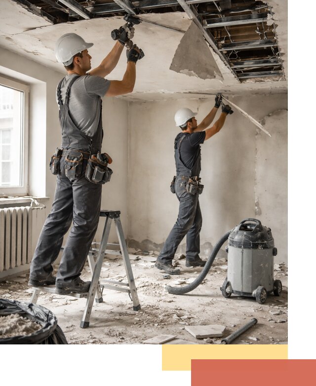 Демонтаж гипсокартонного потолка в Истре быстро и аккуратно