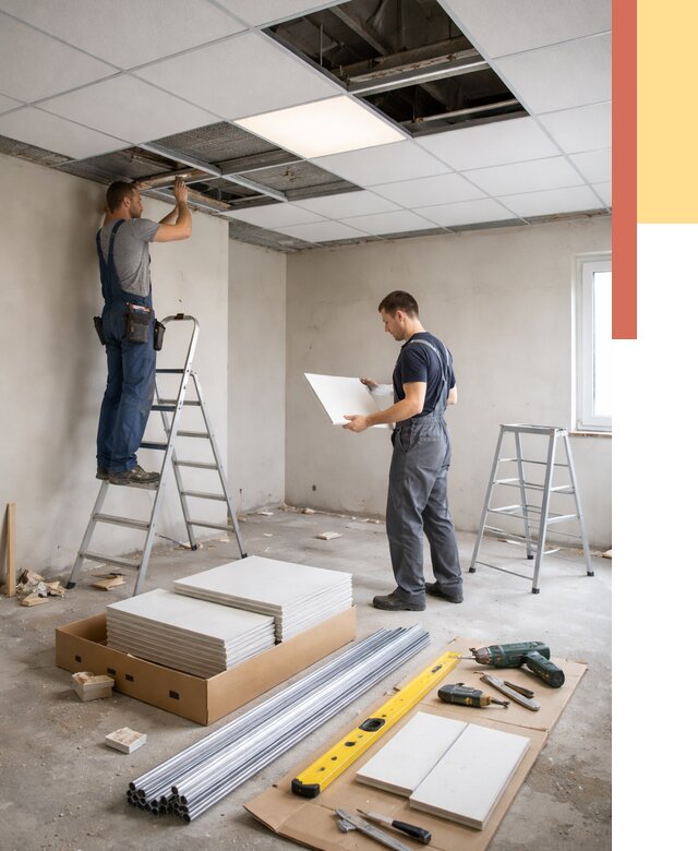 Монтаж потолка армстронг в Истре от 4572 руб/м2 — быстрая установка под ключ | ОТДЕЛОЧНИК-Ста