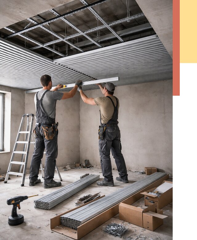 Монтаж реечного потолка в Истре от 4572 руб. под ключ | ОТДЕЛОЧНИК-Ста