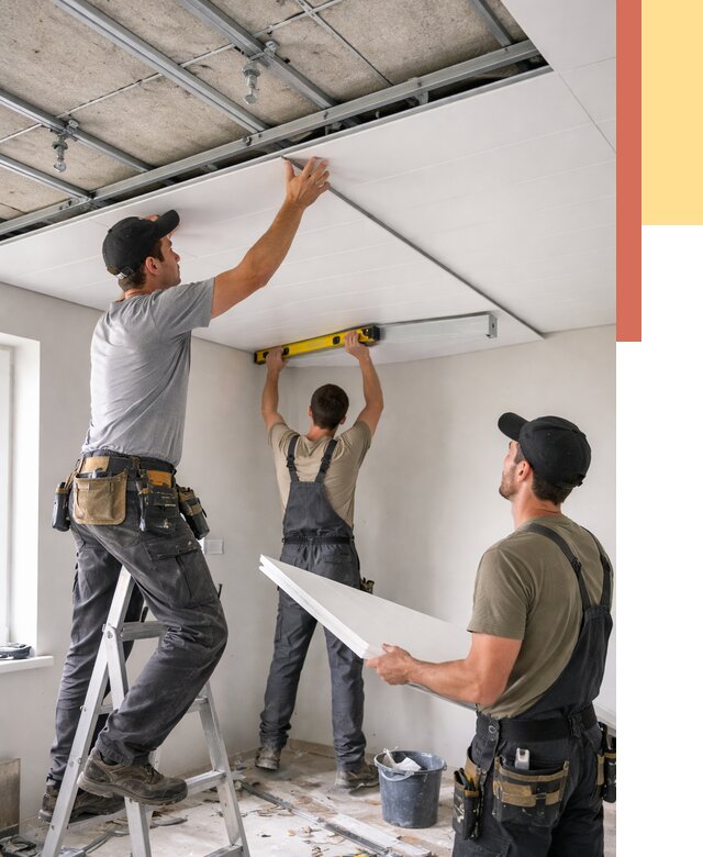 Монтаж потолка из ПВХ панелей в Истре от 3556 руб./м2 — быстро и недорого | ОТДЕЛОЧНИК-Ста