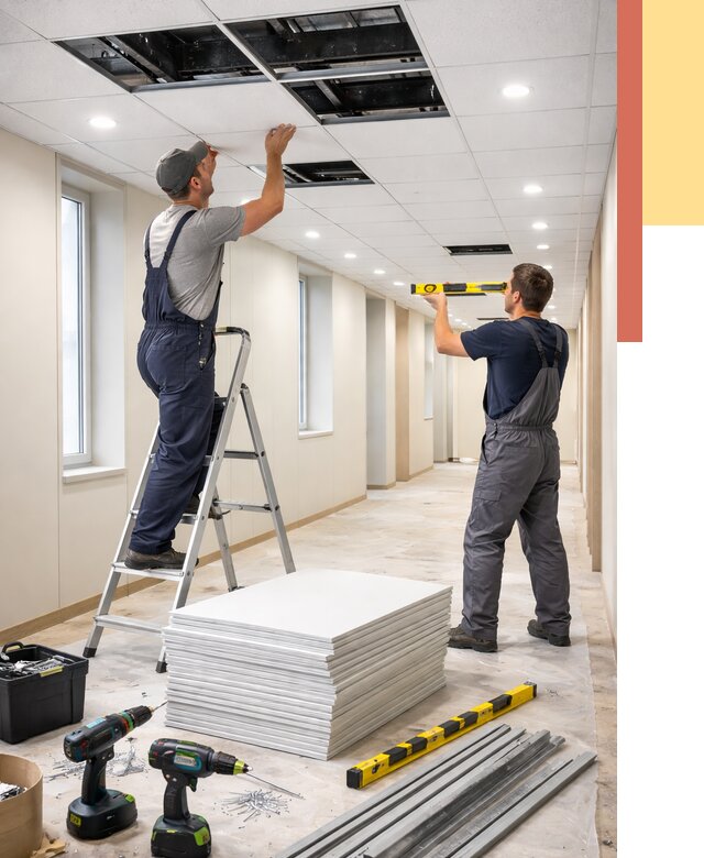 Ремонт потолка Армстронг в Истре от 4572 руб. — быстро и недорого | ОТДЕЛОЧНИК-Ста