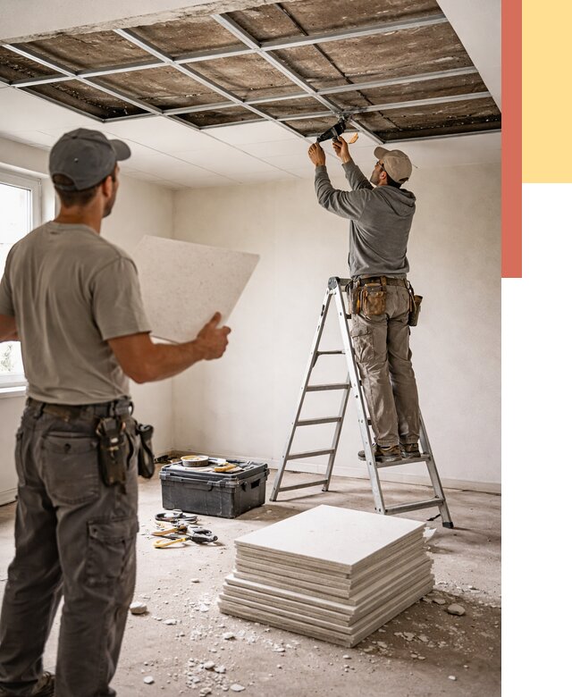 Замена плит подвесного потолка в Истре от 1778 руб. быстро и недорого | ОТДЕЛОЧНИК-Ста