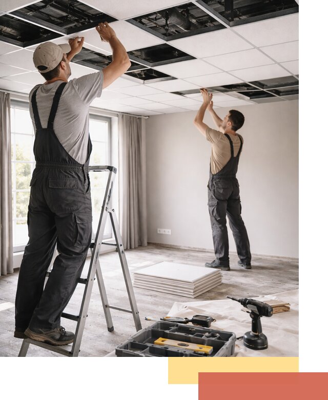 Замена плит подвесного потолка в Истре быстро и качественно