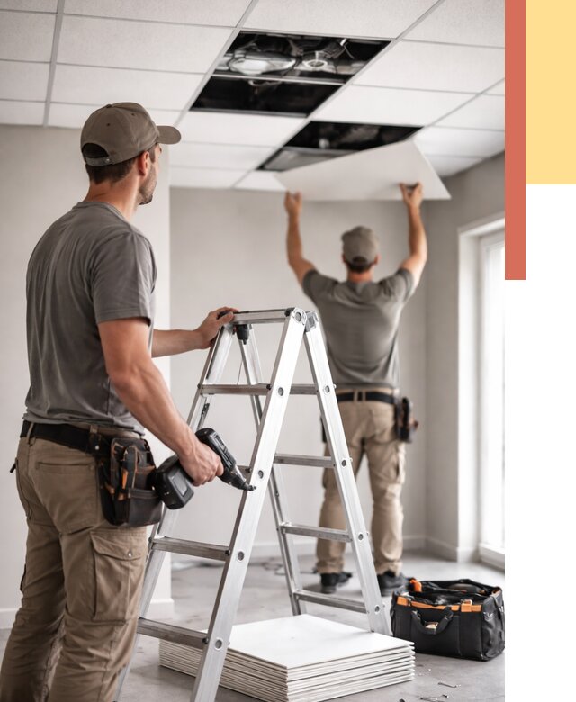 Обслуживание подвесного потолка в Истре от 3556 руб. — быстро и недорого | ОТДЕЛОЧНИК-Ста