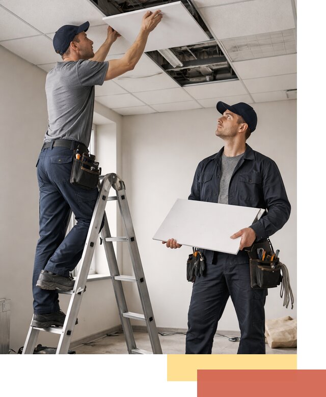 Обслуживание подвесного потолка в Истре — ремонт и чистка