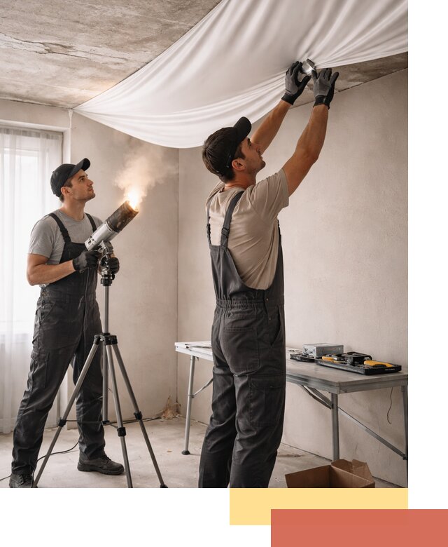 Установка натяжного потолка под ключ в Истре