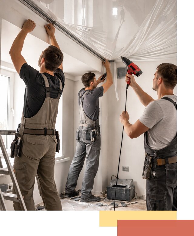 Монтаж глянцевого натяжного потолка в Истре быстро и качественно