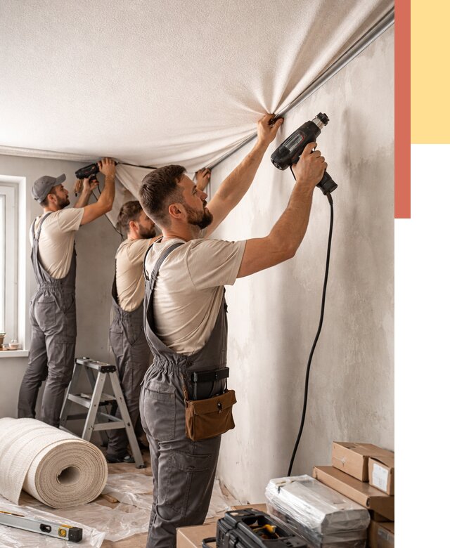 Монтаж фактурного натяжного потолка в Истре от 762 руб. — ОТДЕЛОЧНИК-Ста