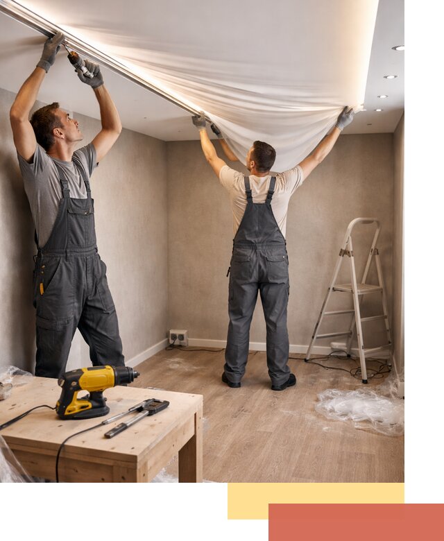 Монтаж натяжного потолка с подсветкой в Истре цена и сроки