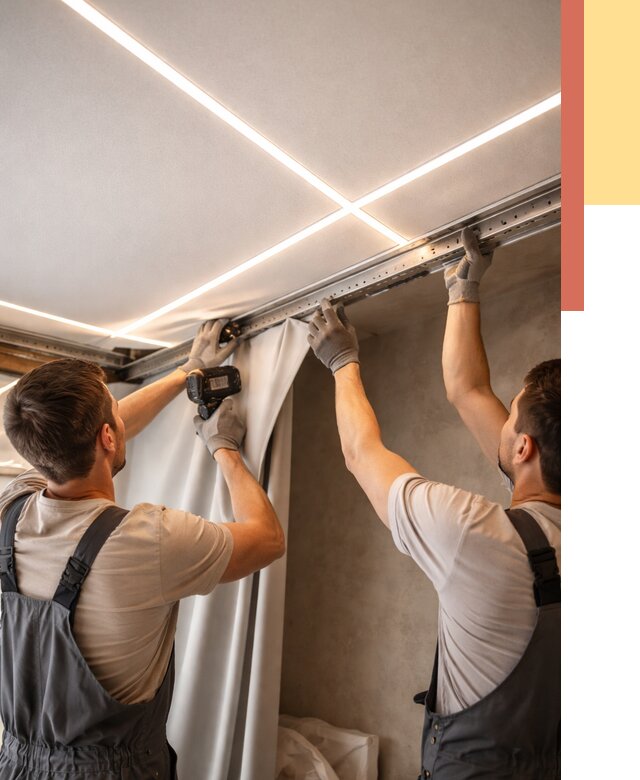 Монтаж натяжного потолка со световыми линиями в Истре от 1219 руб. | ОТДЕЛОЧНИК-Ста