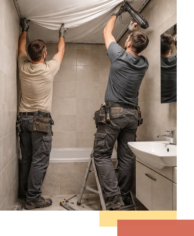 Монтаж натяжного потолка в ванной в Истре быстро и качественно