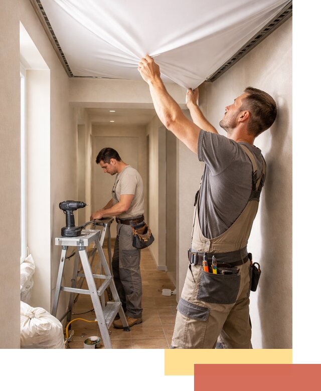 Монтаж натяжного потолка в прихожей в Истре