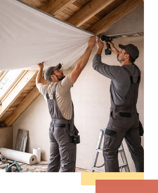 Монтаж натяжного потолка в мансарде в Истре