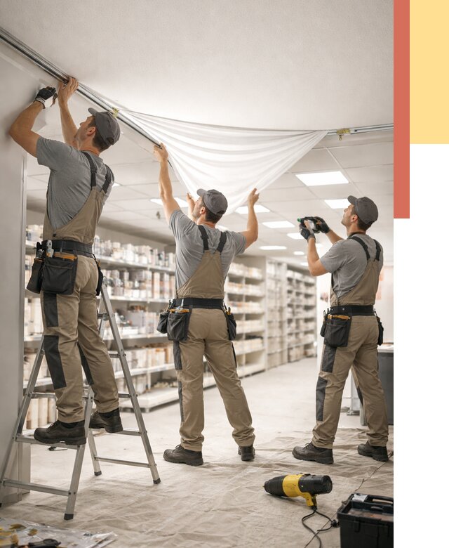 Монтаж натяжного потолка в магазине в Истре от 4572 руб. быстро и недорого | ОТДЕЛОЧНИК-Ста