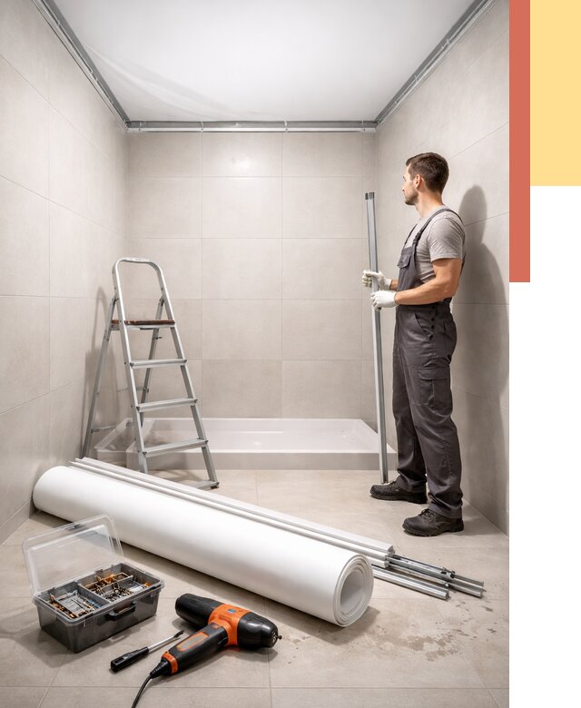 Монтаж натяжного потолка в санузле в Истре от 1880 руб. — ОТДЕЛОЧНИК-Ста