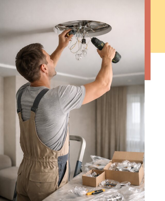 Установка люстры в натяжной потолок в Истре от 1219 руб. | Быстро и недорого — ОТДЕЛОЧНИК-Ста