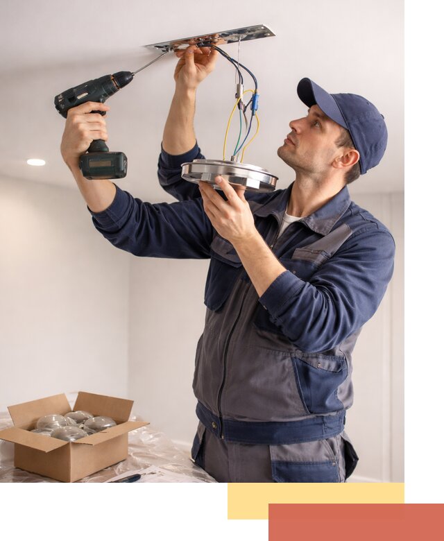 Установка люстры в натяжной потолок в Истре