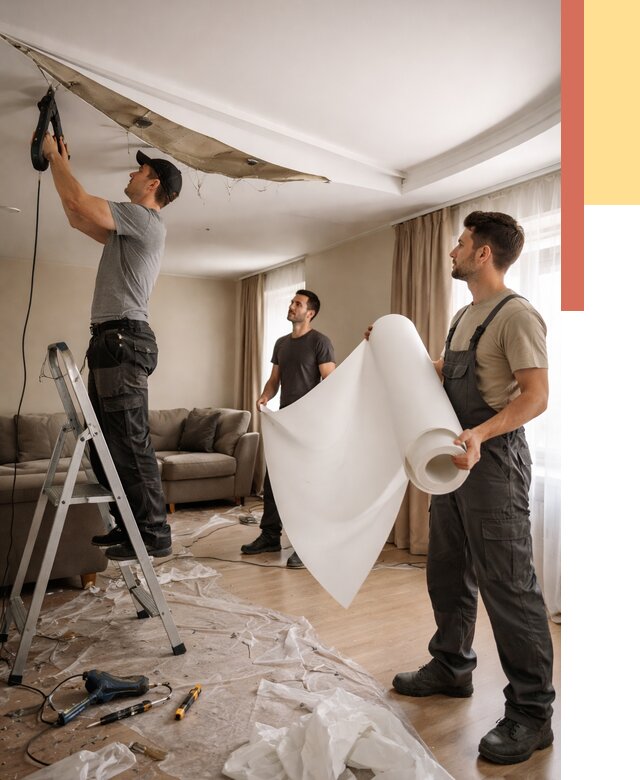 Замена полотна натяжного потолка в Истре от 9652 руб. быстро и недорого | ОТДЕЛОЧНИК-Ста