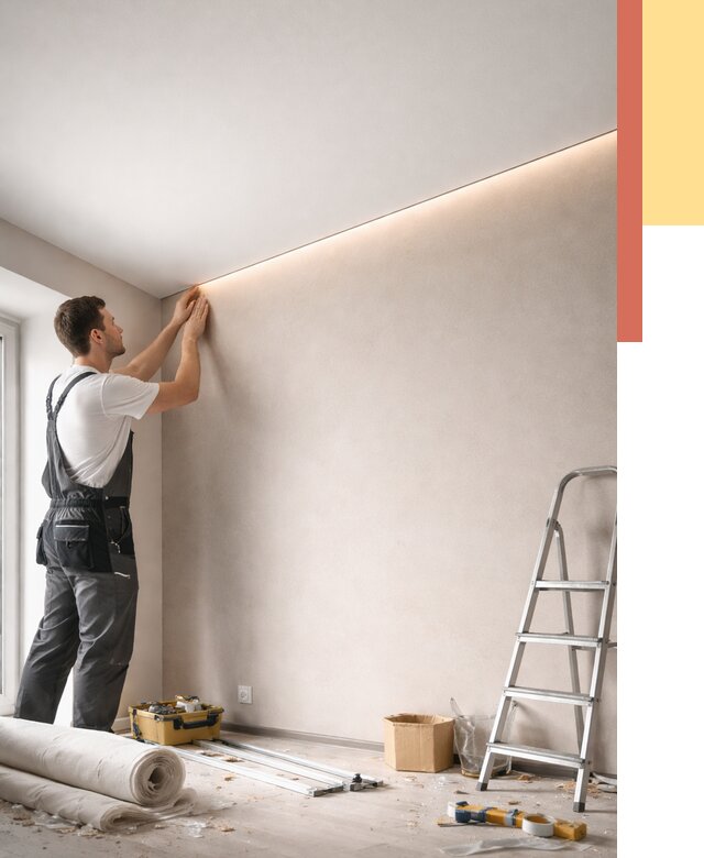 Теневые натяжные потолки в Истре от 8331 руб. под ключ | ОТДЕЛОЧНИК-Ста