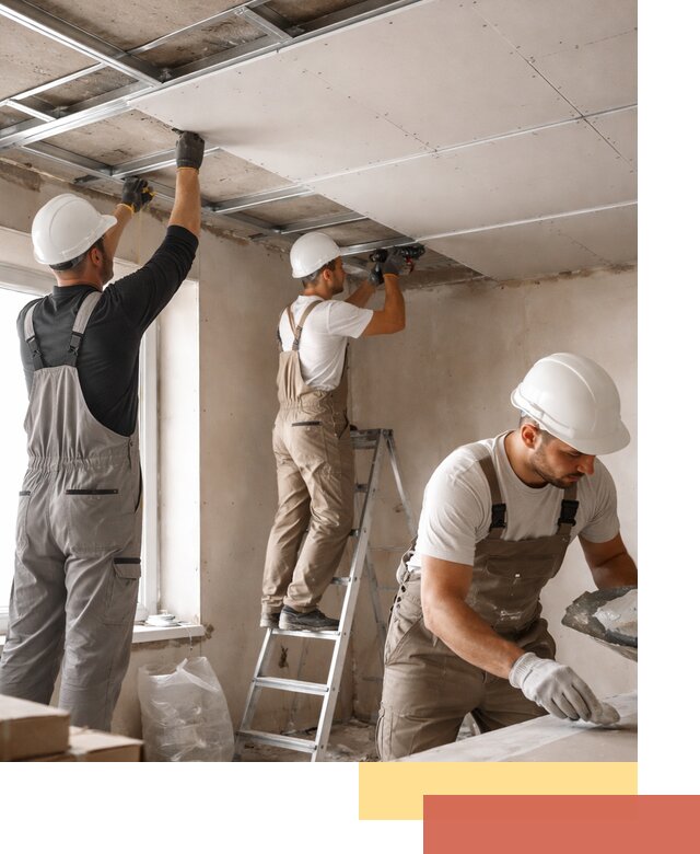 Одноуровневый потолок из гипсокартона в Истре — монтаж и отделка