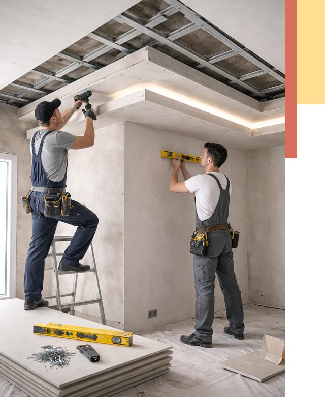 Двухуровневый потолок из гипсокартона в Истре от 1473 руб. под ключ | ОТДЕЛОЧНИК-Ста