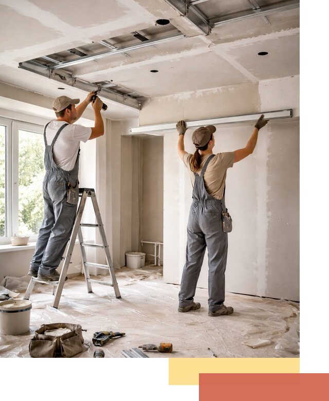 Монтаж многоуровневого потолка из гипсокартона в Истре