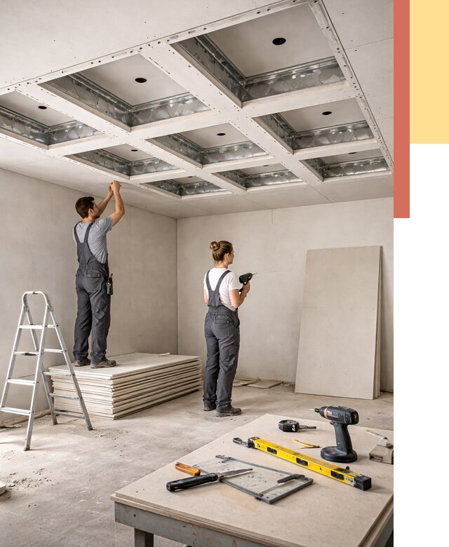 Кессонный потолок из гипсокартона в Истре от 1880 руб. — монтаж и под ключ | ОТДЕЛОЧНИК-Ста