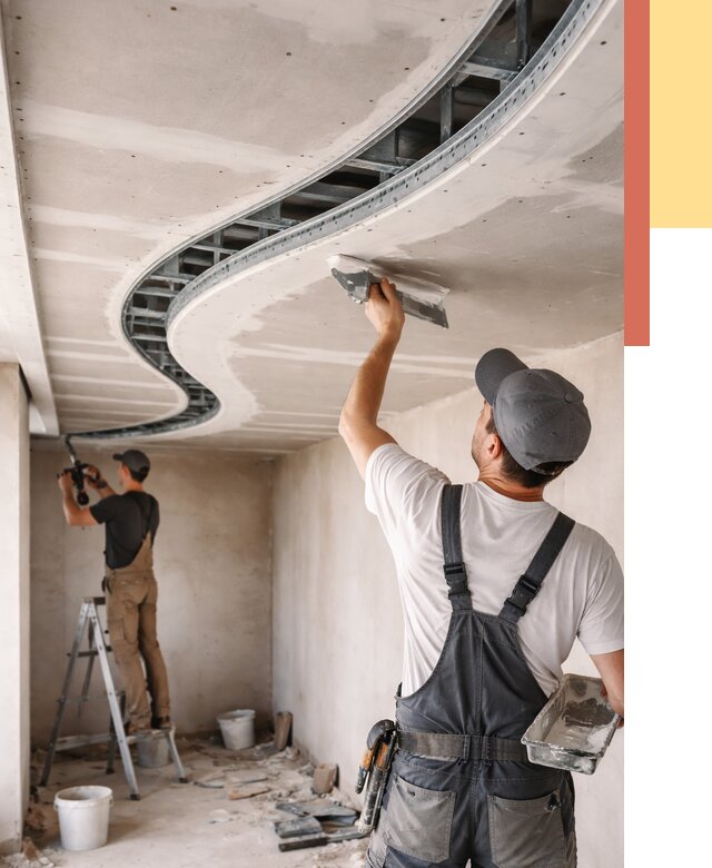 Криволинейный потолок из гипсокартона в Истре от 2134 руб./м2 | ОТДЕЛОЧНИК-Ста