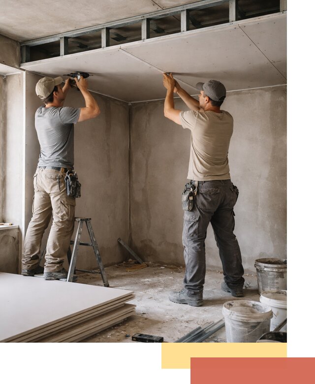 Короб из гипсокартона на потолке под ключ в Истре