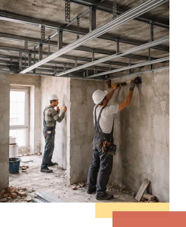 Монтаж каркаса потолка из профильного профиля в Истре