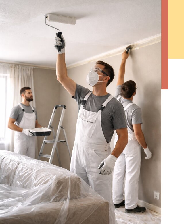 Покраска потолка водоэмельсионной краской в Истре от 2235 руб/м² — услуги под ключ | ОТДЕЛОЧНИК-Ста