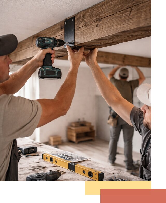 Монтаж декоративных потолочных балок в Истре