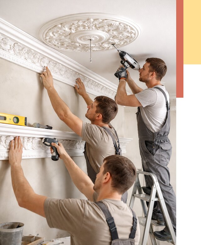 Монтаж лепнины на потолок в Истре от 3251 руб. быстро и недорого | ОТДЕЛОЧНИК-Ста