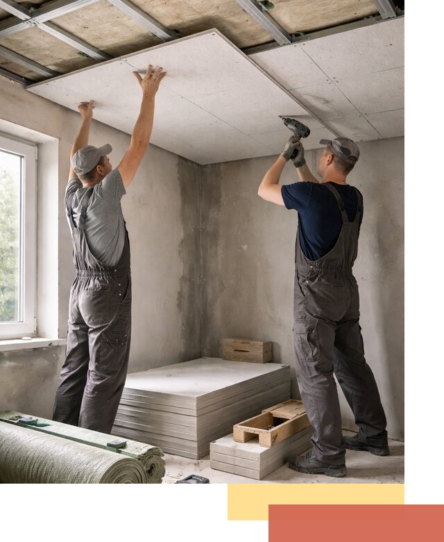 Шумоизоляция потолка панелями ЗИПС в Истре